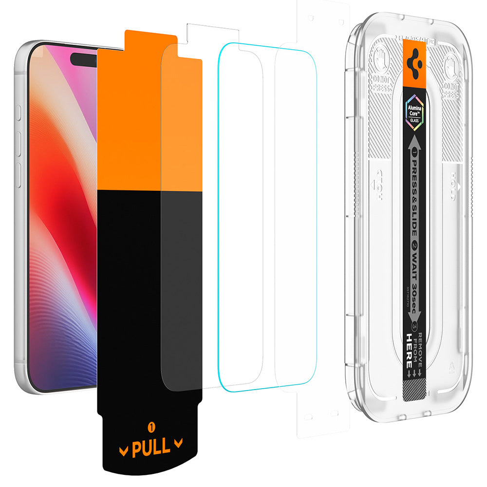 Folie de protectie Spigen Glas.tR EZ-FIT Pro HD compatibil cu iPhone 16 Pro Max / iPhone 17 Pro Max / iPhone 18 Pro Max, Transparent