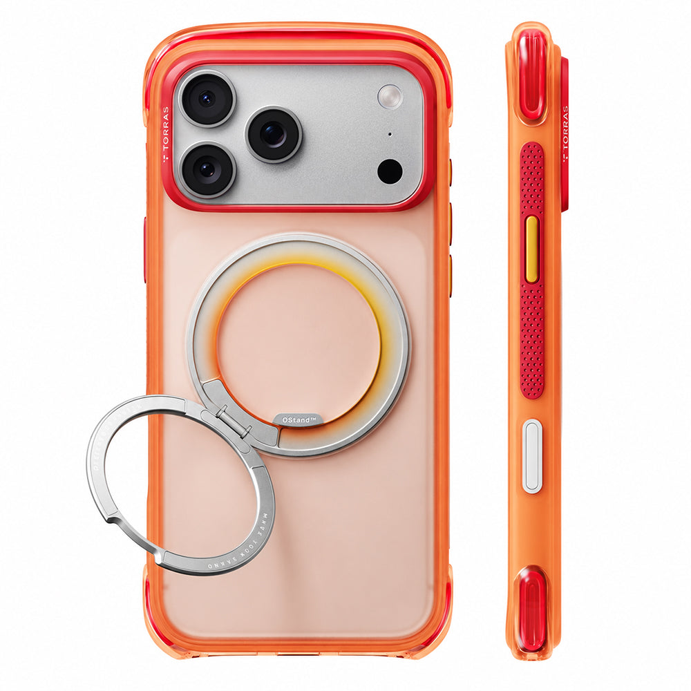 Husa de protectie Torras O3 Air Core compatibil cu iPhone 17 Pro Max / iPhone 18 Pro Max, Portocaliu