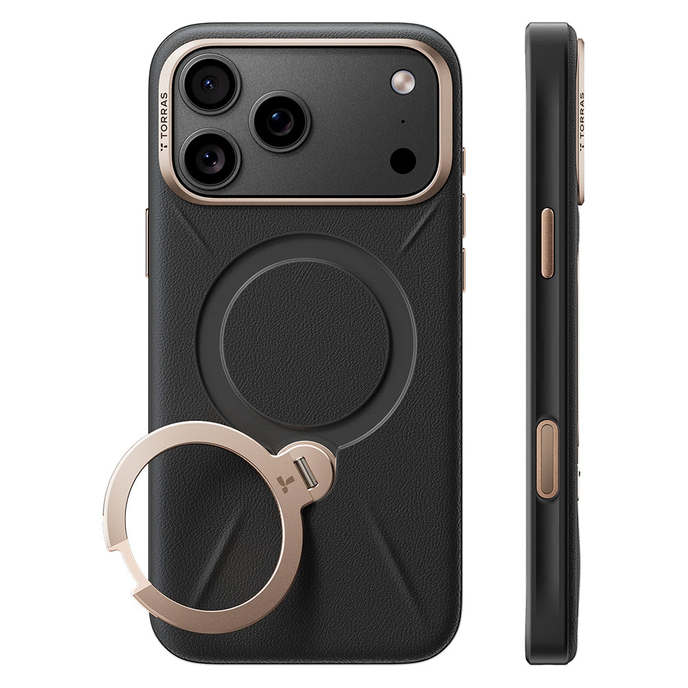 Husa de protectie Torras QPRO Leather Series compatibil cu iPhone 18 Pro Max / iPhone 17 Pro Max, Negru