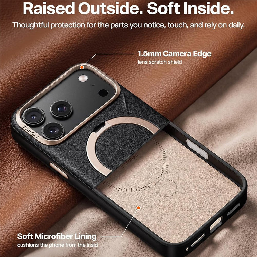 Husa de protectie Torras QPRO Leather Series compatibil cu iPhone 18 Pro Max / iPhone 17 Pro Max, Negru