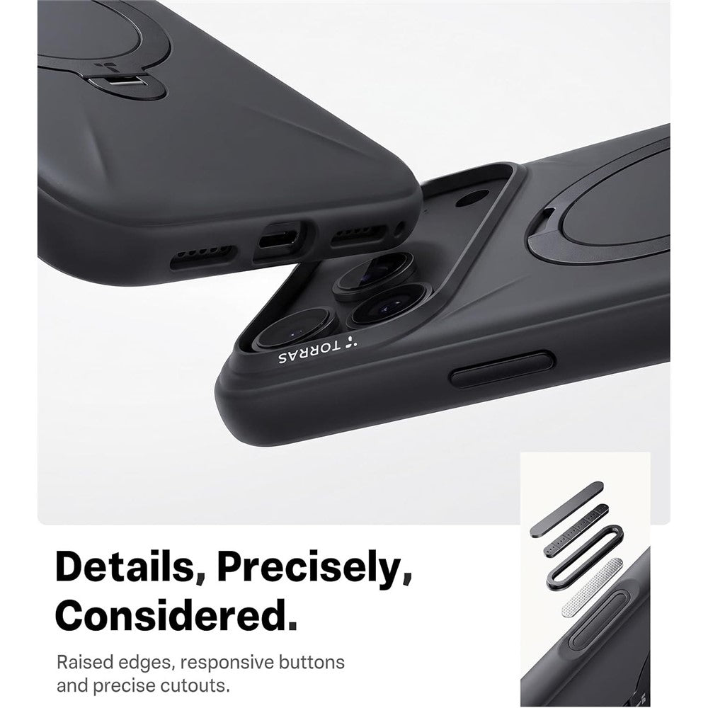 Husa de protectie Torras QPRO Silicone Series compatibil cu iPhone 18 Pro / iPhone 17 Pro, Negru