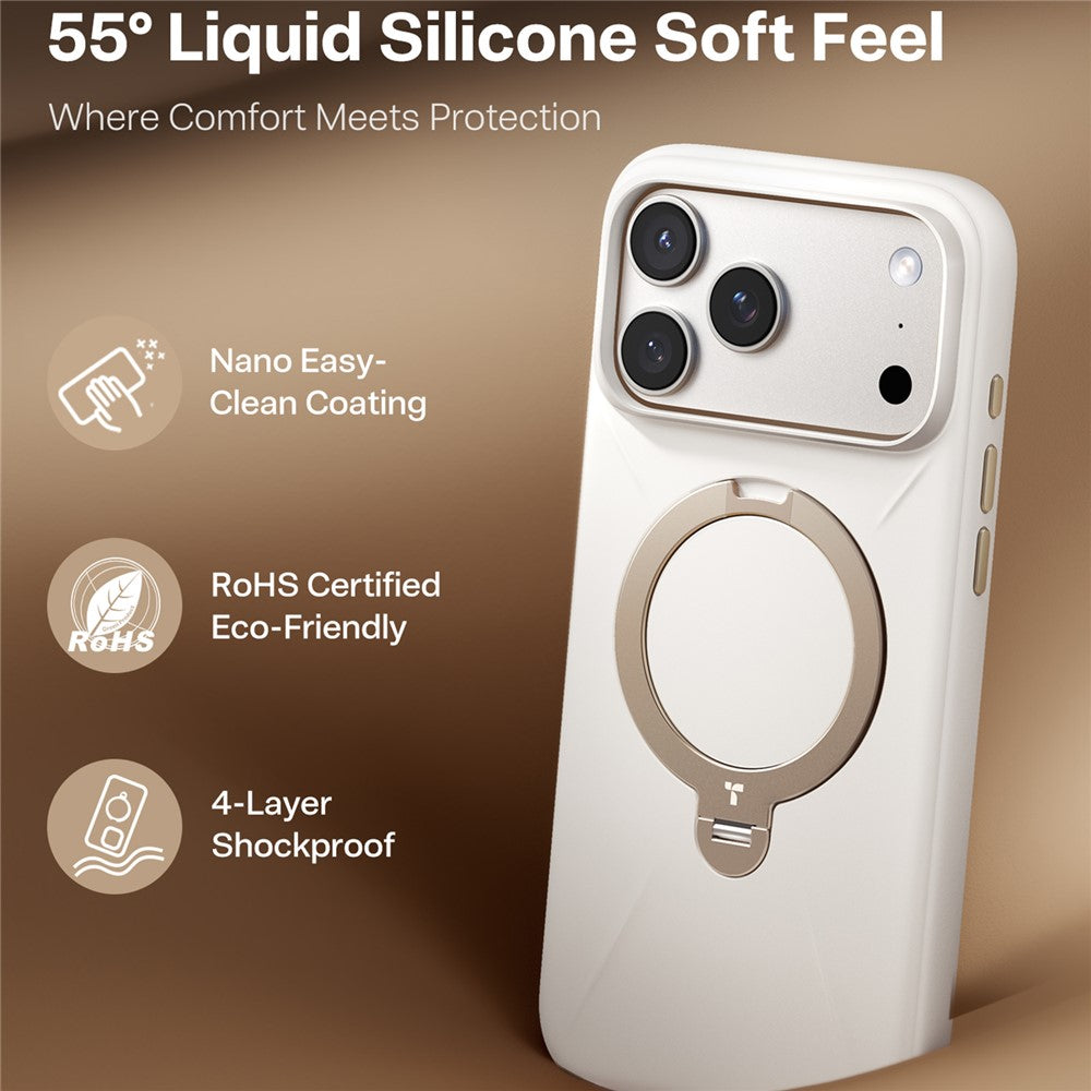 Husa de protectie Torras QPRO Silicone Series compatibil cu iPhone 18 Pro / iPhone 17 Pro, Alb