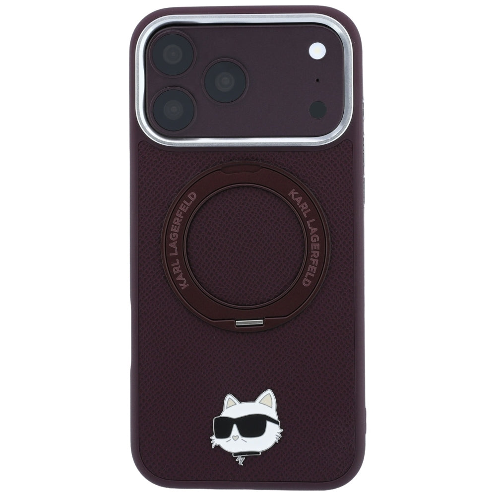 Husa de protectie Karl Lagerfeld Saffiano compatibil cu iPhone 18 Pro / iPhone 17 Pro, Bordo