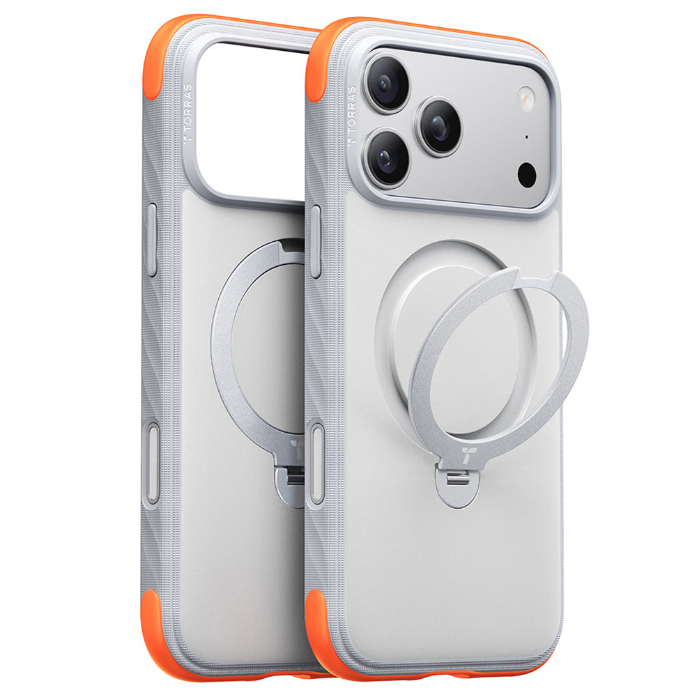 Husa de protectie Torras Ostand Q3 compatibil cu iPhone 17 Pro Max / iPhone 18 Pro Max, Alb