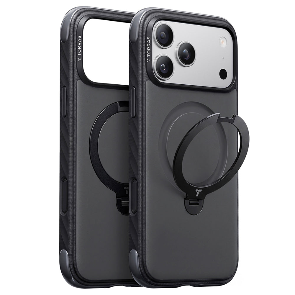 Husa de protectie Torras Ostand Q3 compatibil cu iPhone 18 Pro / iPhone 17 Pro, Negru