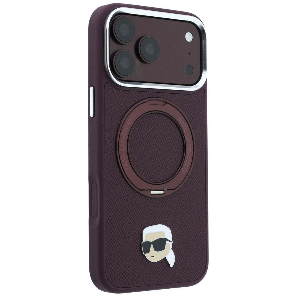 Husa de protectie Karl Lagerfeld Saffiano compatibil cu iPhone 18 Pro / iPhone 17 Pro, Bordo