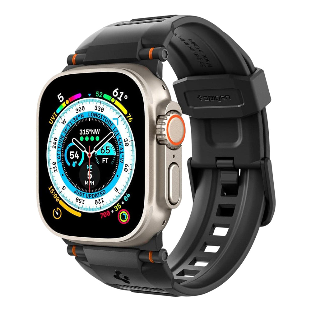 Curea smartwatch Spigen Rugged Band Ultra compatibil cu Apple Watch 6 / 12 / SE 3, Negru