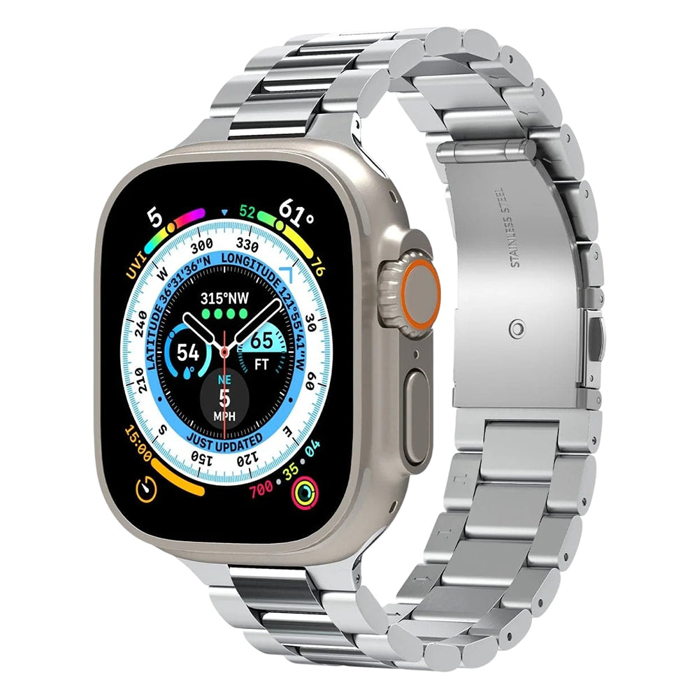 Curea pentru Apple Watch 12/11/10/9/8/7/SE (3/2/1 Gen)/6/5/4/(44mm/45mm)/ Ultra 4/3/2/1 (46mm/49mm) - Spigen Modern Fit 316L (AMP06356) - Silver