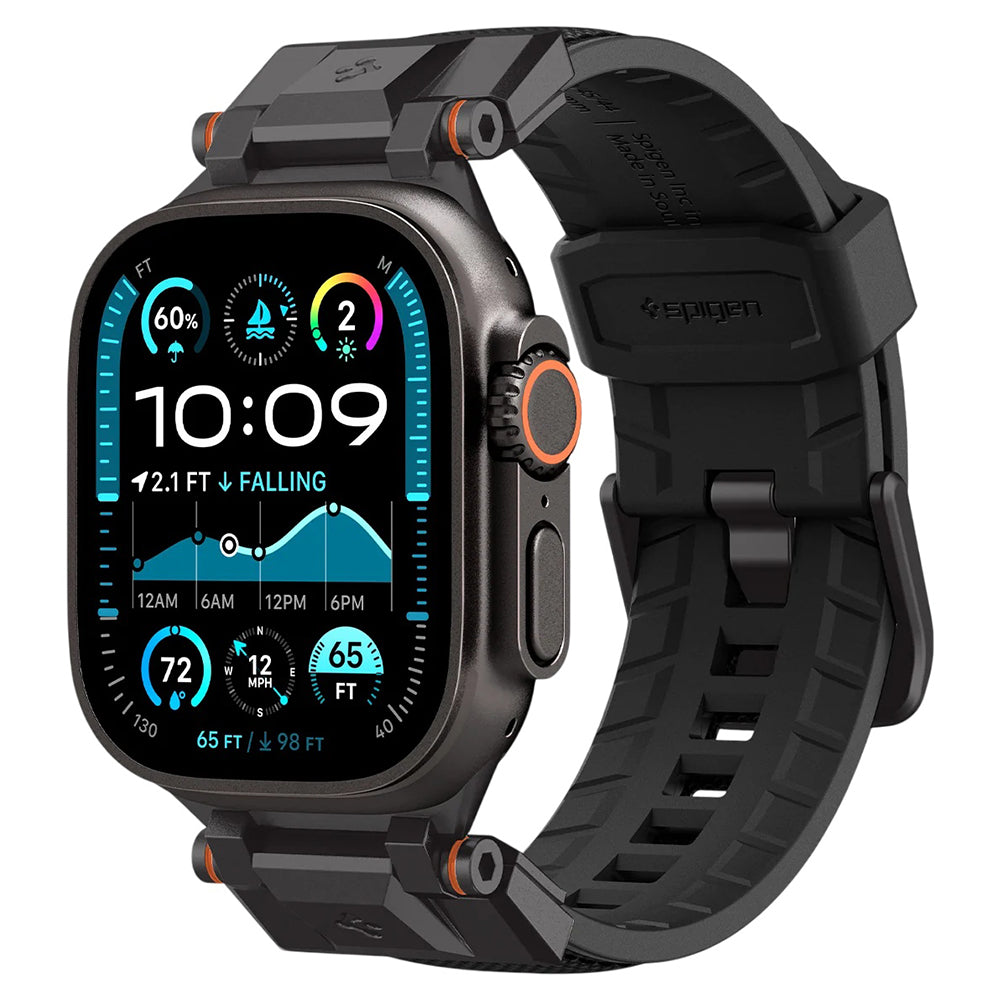 Curea pentru Apple Watch 12/11/10/9/8/7/SE (3/2/1 Gen)/6/5/4/(44mm/45mm)/ Ultra 4/3/2/1 (46mm/49mm) - Spigen DuraPro Armor (AMP06065) - Black