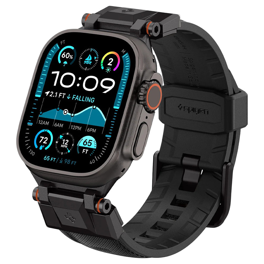 Curea pentru Apple Watch 12/11/10/9/8/7/SE (3/2/1 Gen)/6/5/4/(44mm/45mm)/ Ultra 4/3/2/1 (46mm/49mm) - Spigen DuraPro Armor (AMP06065) - Black