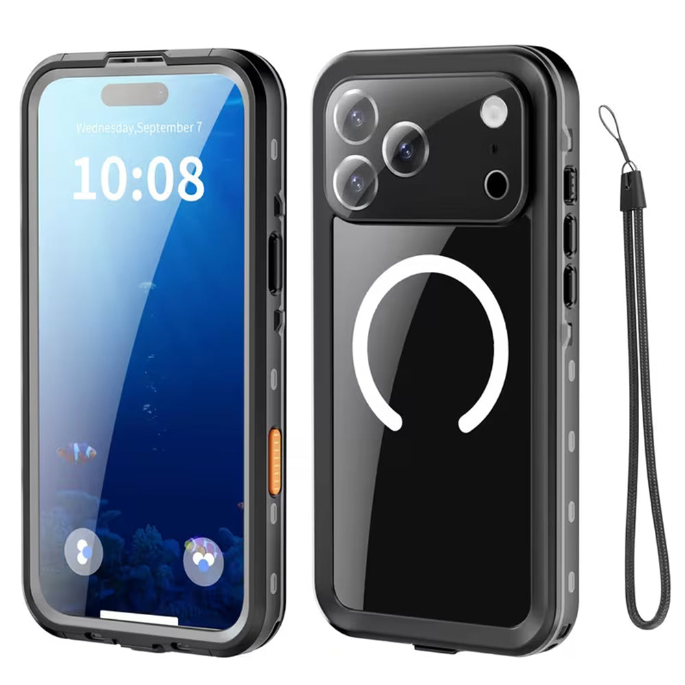 Husa de protectie ShellBox Waterproof IP68 compatibil cu iPhone 18 Pro / iPhone 17 Pro, Negru