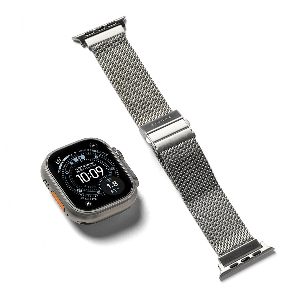 Curea smartwatch Ringke Metal One Mesh compatibil cu Apple Watch 1 / 2 / 3, Argintiu
