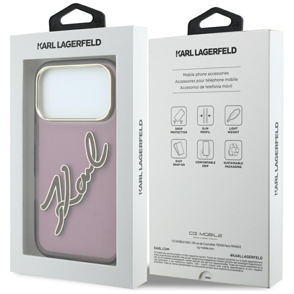 Husa de protectie Karl Lagerfeld compatibil cu iPhone 17 Pro / iPhone 18 Pro, Bordo