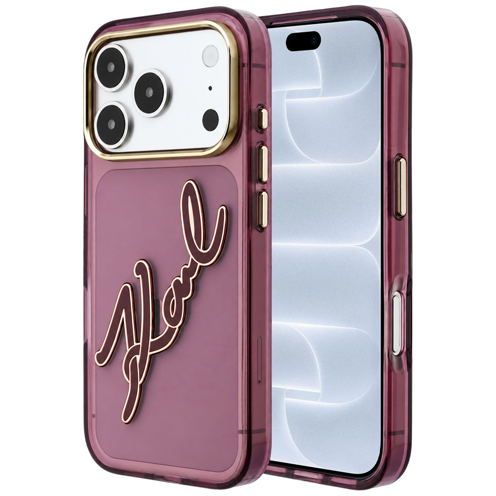 Husa de protectie Karl Lagerfeld compatibil cu iPhone 17 Pro / iPhone 18 Pro, Bordo