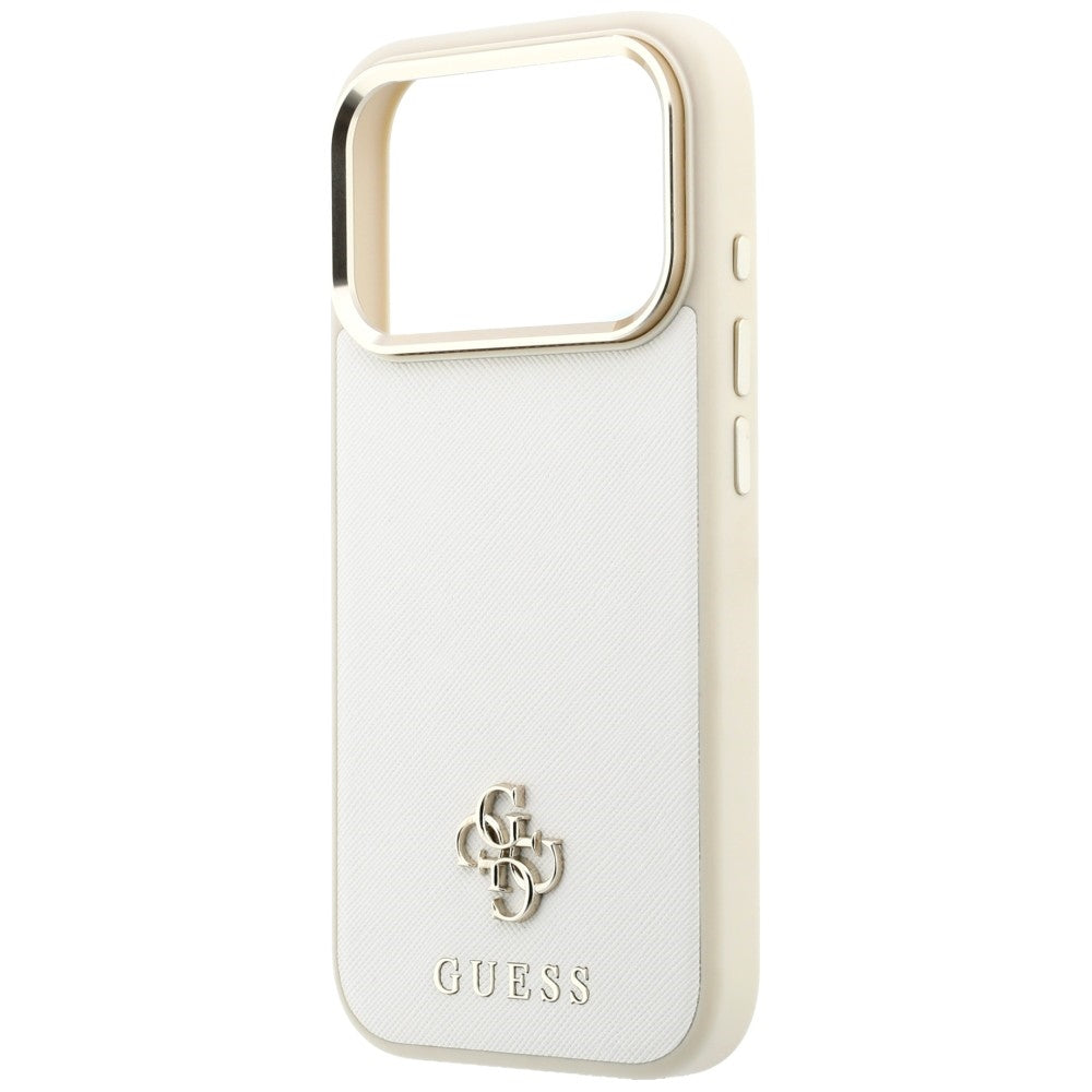 Husa de protectie Guess Saffiano Small 4G Classic MagSafe compatibil cu iPhone 18 Pro / iPhone 17 Pro, Bej