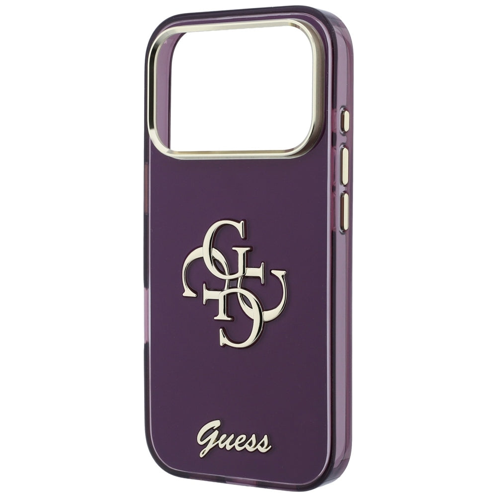 Husa de protectie Guess IML 4G Script Metal compatibil cu iPhone 18 Pro Max / iPhone 17 Pro Max, Bordo