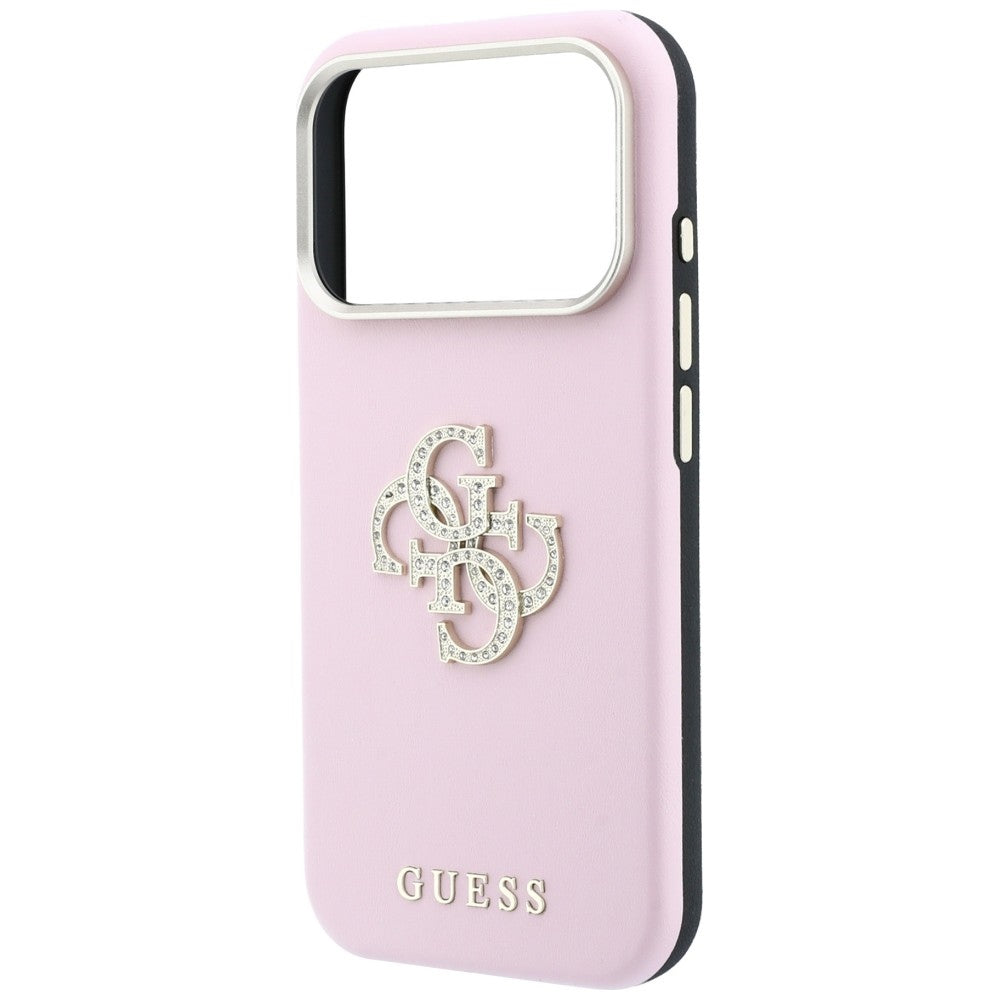 Husa de protectie Guess Smooth Big Strass Logo compatibil cu iPhone 18 Pro / iPhone 17 Pro, Roz