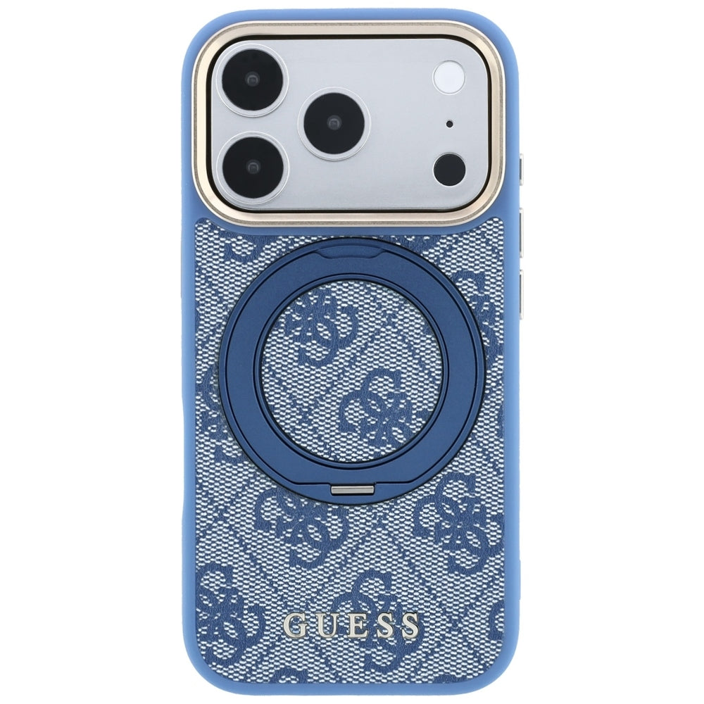 Husa de protectie Guess Ring Stand 360 compatibil cu iPhone 18 Pro / iPhone 17 Pro, Albastru