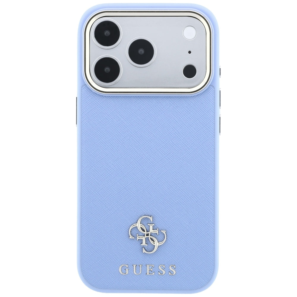 Husa de protectie Guess Saffiano Small 4G compatibil cu iPhone 18 Pro / iPhone 17 Pro, Albastru