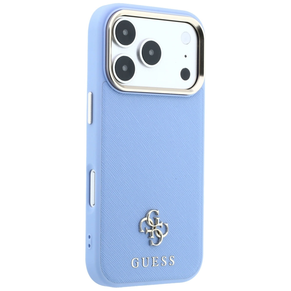 Husa de protectie Guess Saffiano Small 4G compatibil cu iPhone 18 Pro / iPhone 17 Pro, Albastru