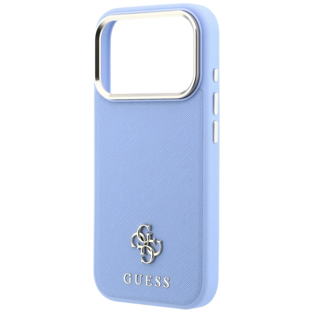 Husa de protectie Guess Saffiano Small 4G compatibil cu iPhone 18 Pro / iPhone 17 Pro, Albastru