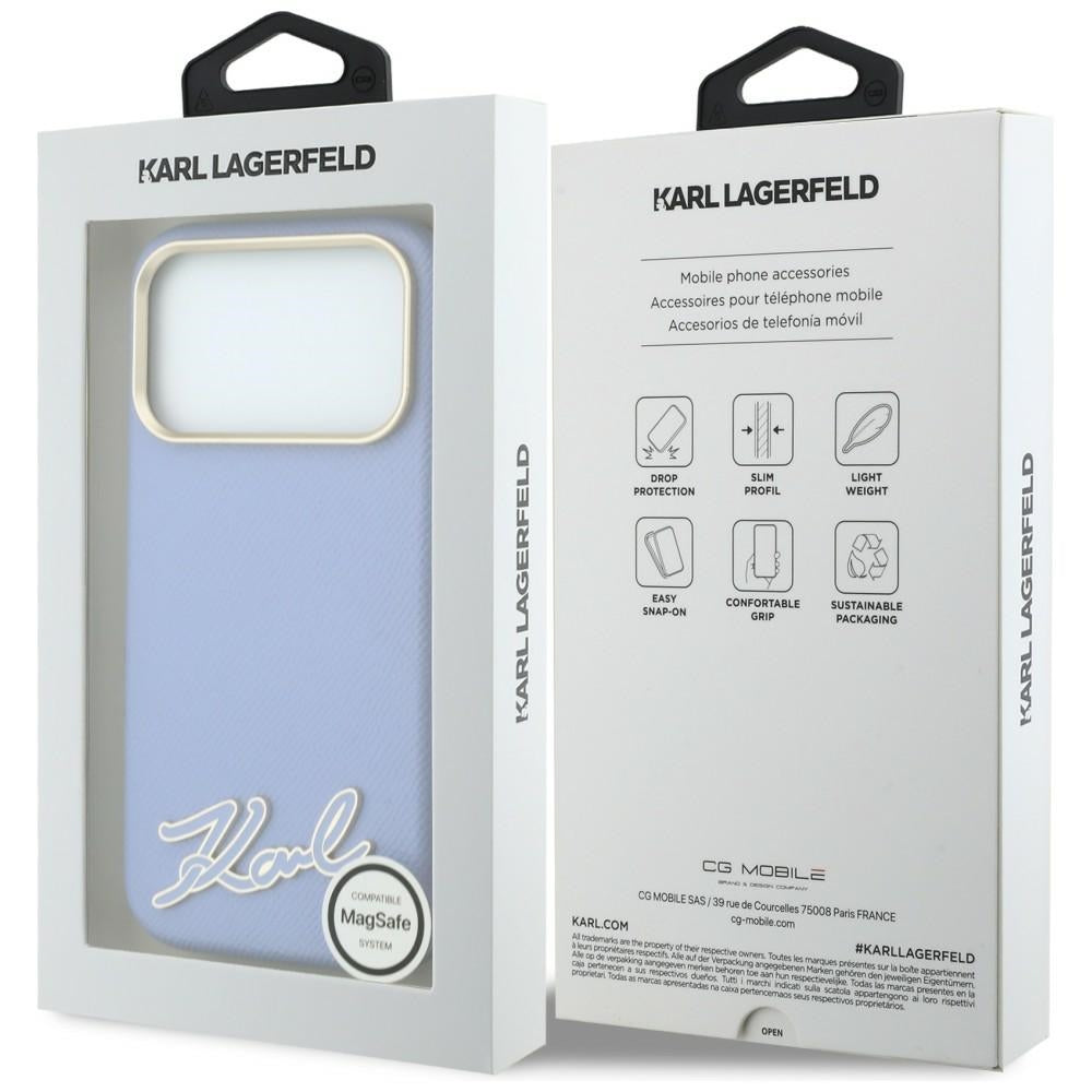 Husa de protectie Karl Lagerfeld compatibil cu iPhone 18 Pro Max / iPhone 17 Pro Max, Albastru