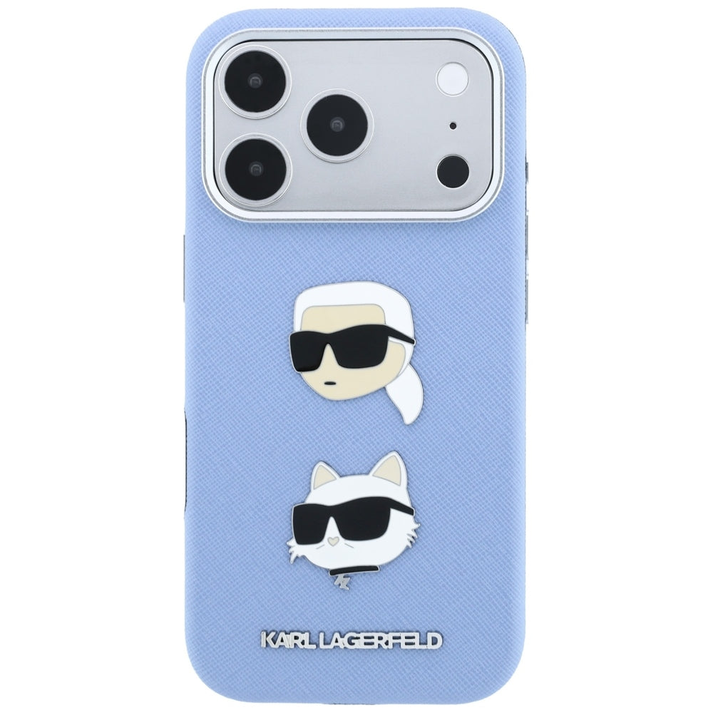 Husa de protectie Karl Lagerfeld Saffiano compatibil cu iPhone 18 Pro / iPhone 17 Pro, Albastru