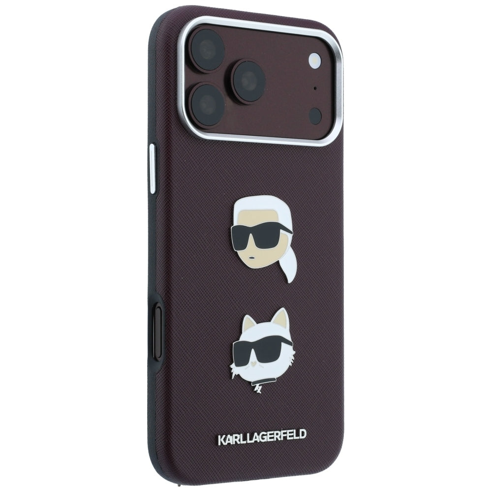 Husa de protectie Karl Lagerfeld Saffiano compatibil cu iPhone 18 Pro Max / iPhone 17 Pro Max, Bordo