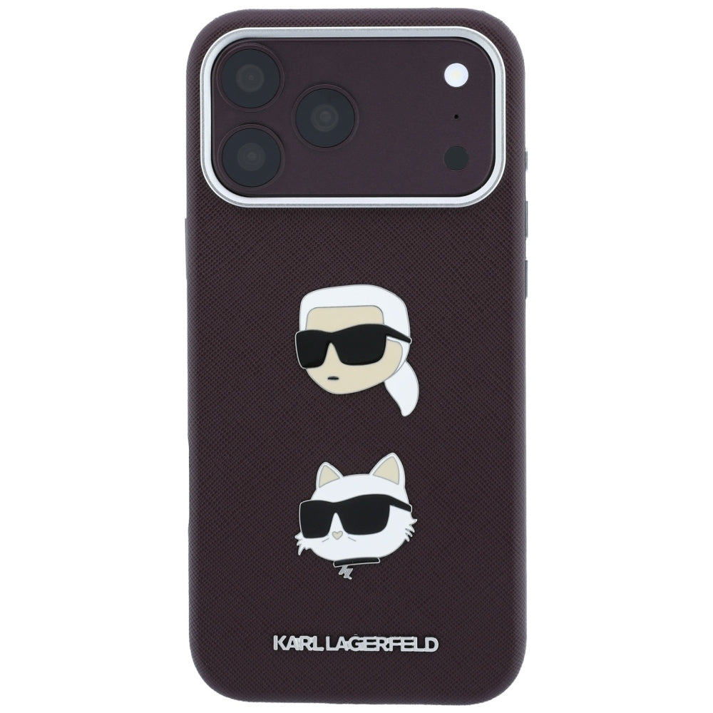 Husa de protectie Karl Lagerfeld Saffiano compatibil cu iPhone 18 Pro Max / iPhone 17 Pro Max, Bordo