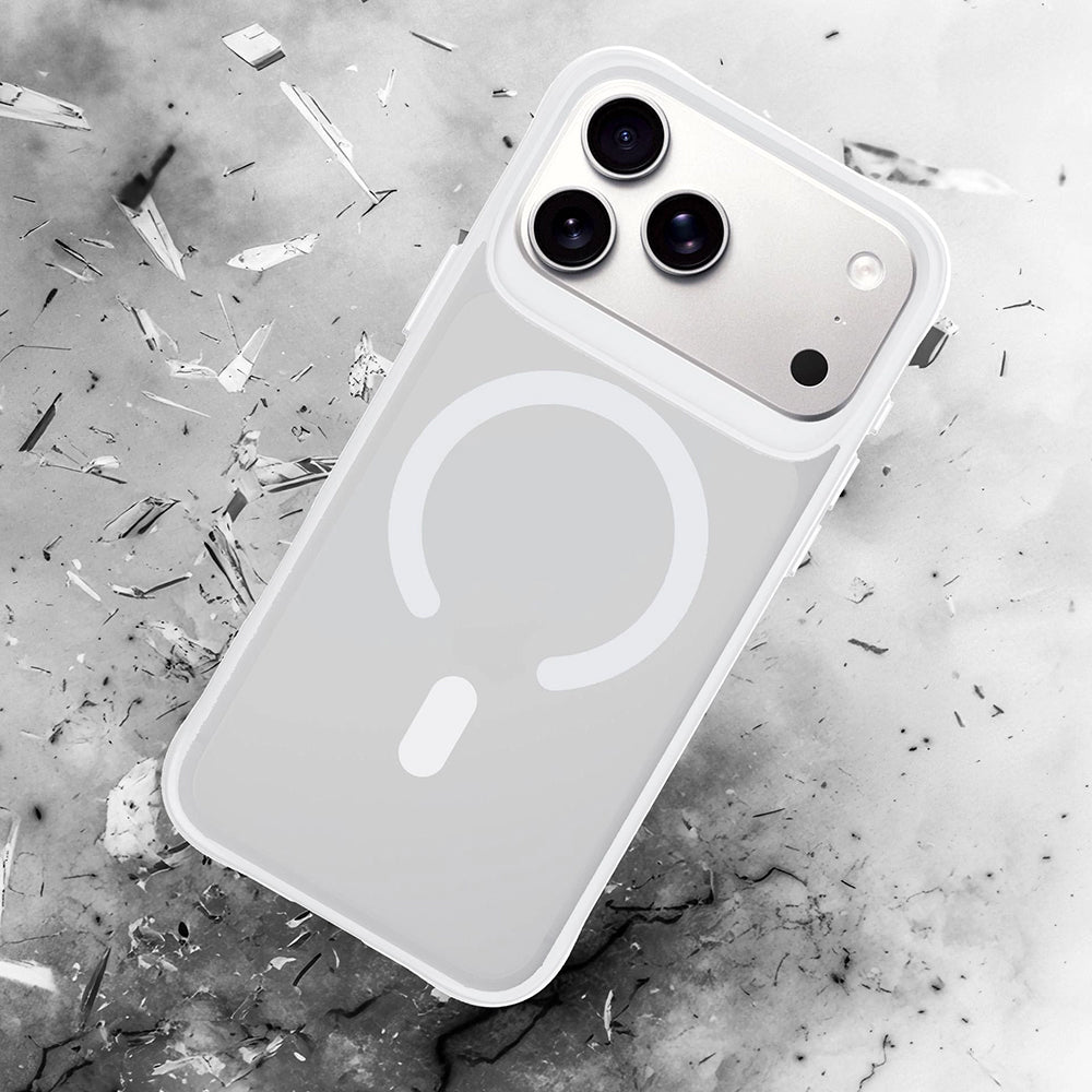 Husa de protectie 3mk Smoke MagCase compatibil cu iPhone 17 Pro / iPhone 18 Pro, Alb