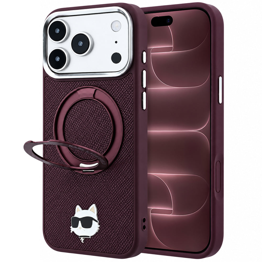Husa de protectie Karl Lagerfeld compatibil cu iPhone 18 Pro Max / iPhone 17 Pro Max, Roșu Burgundy
