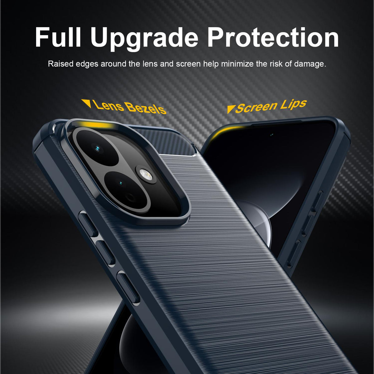 Husa de protectie Techsuit Carbon Silicone compatibil cu Xiaomi Redmi Note 17 Pro 5G, Albastru