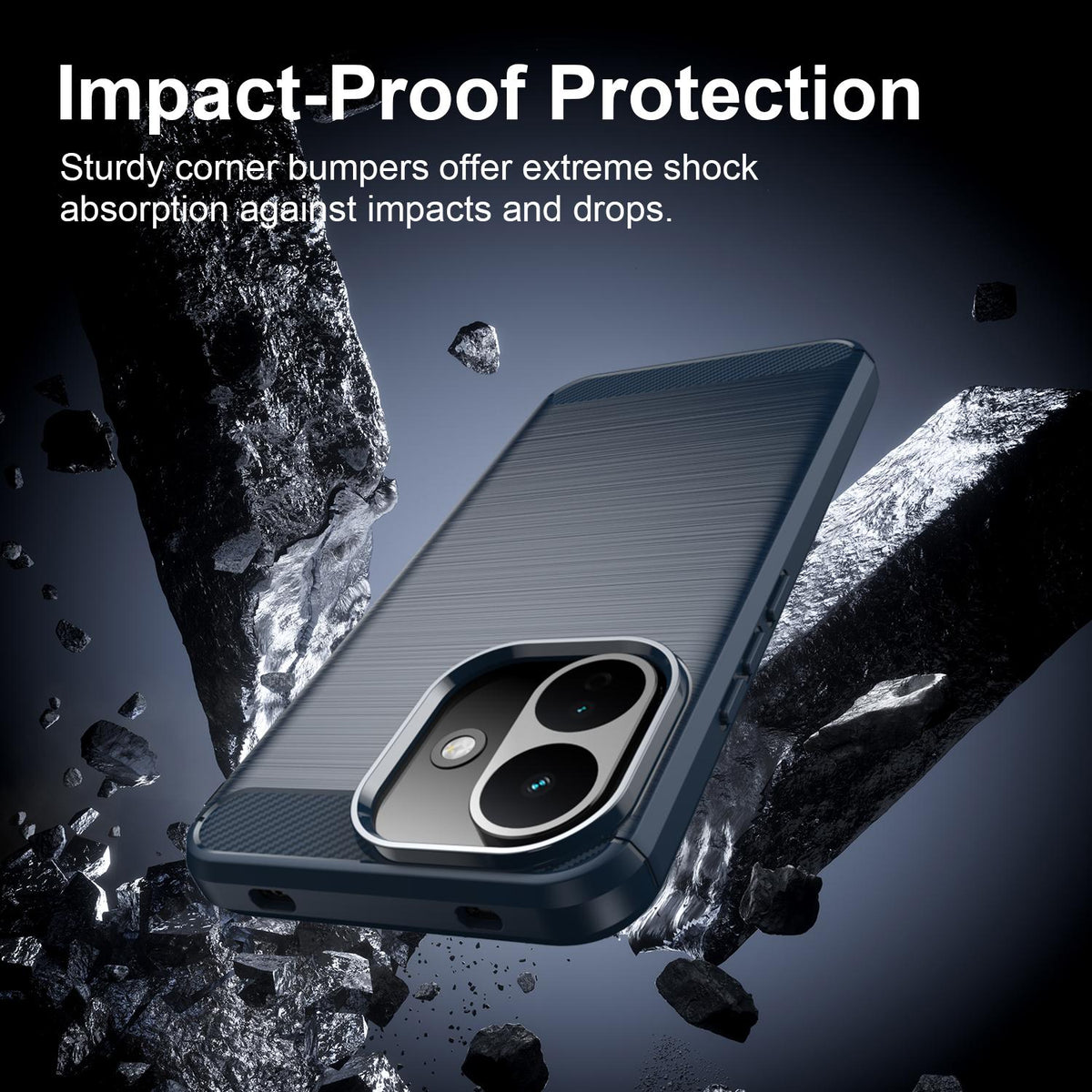 Husa de protectie Techsuit Carbon Silicone compatibil cu Xiaomi Redmi Note 17 Pro 5G, Albastru