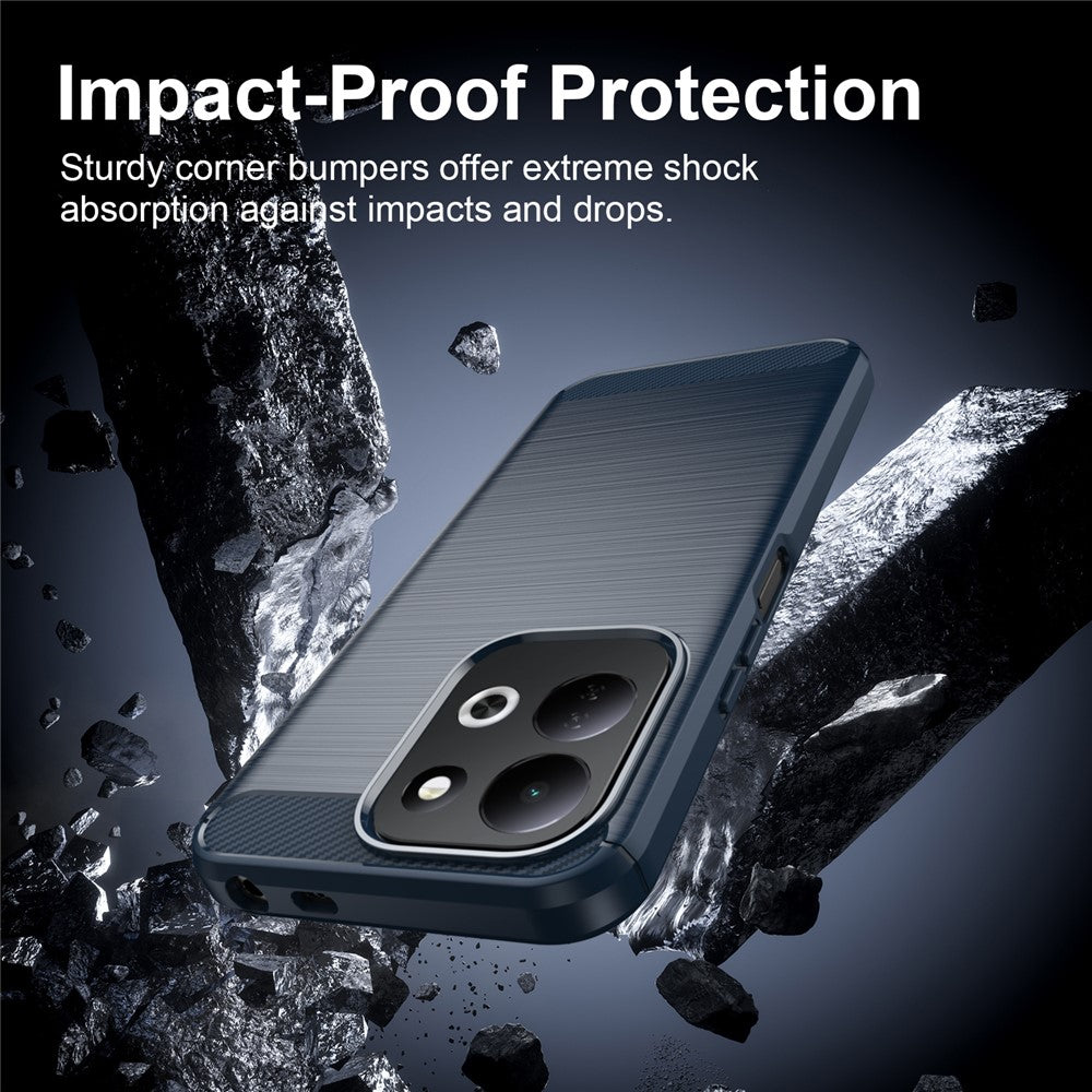 Husa de protectie Techsuit Carbon Silicone compatibil cu Xiaomi Redmi 17 4G / Redmi 17 5G, Albastru