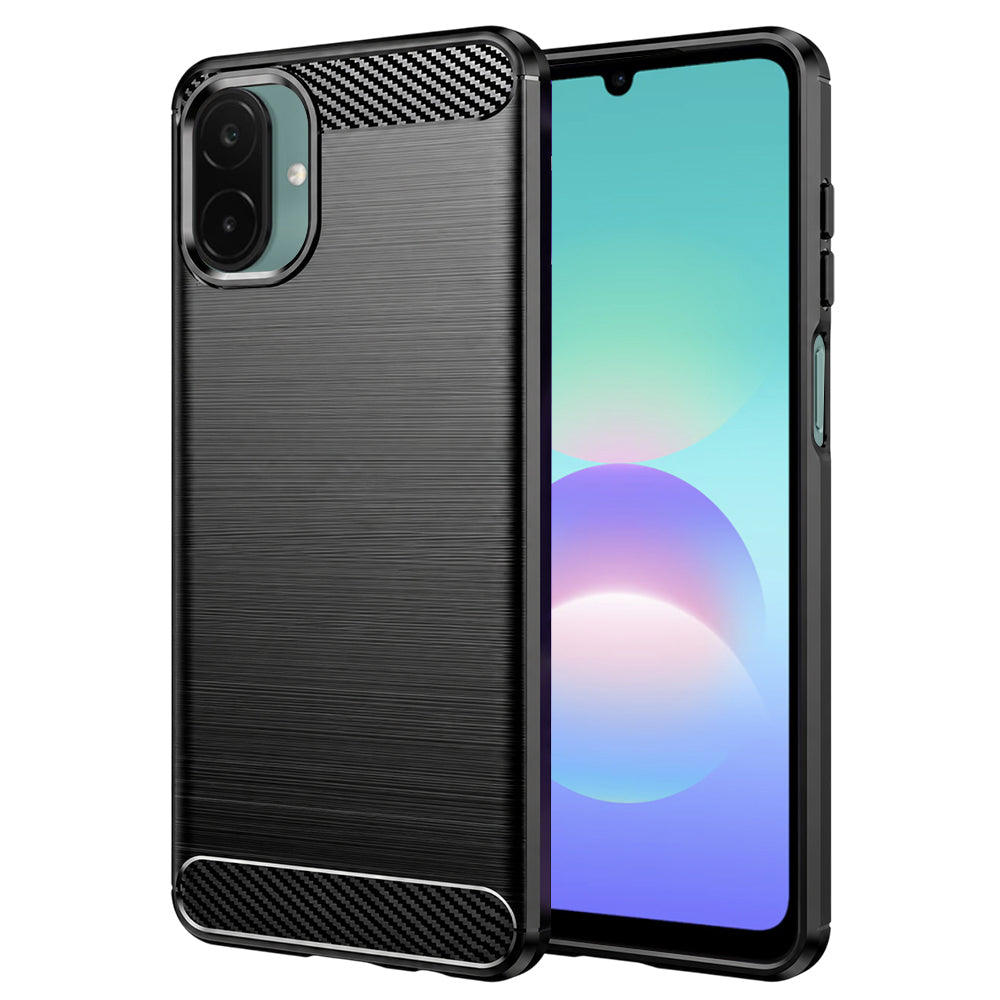 Husa de protectie Techsuit Carbon Silicone compatibil cu Samsung Galaxy A08 4G / A07 5G, Negru