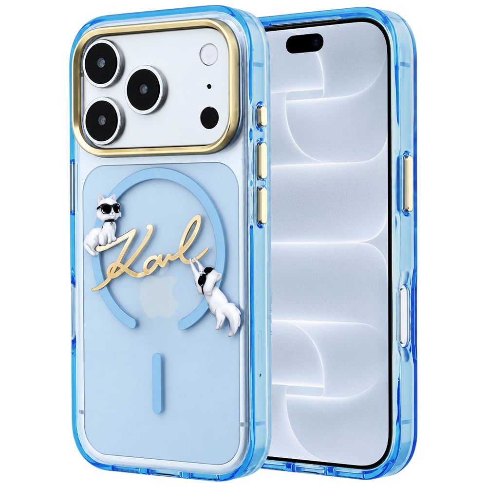Husa de protectie Karl Lagerfeld compatibil cu iPhone 18 Pro / iPhone 17 Pro, Albastru