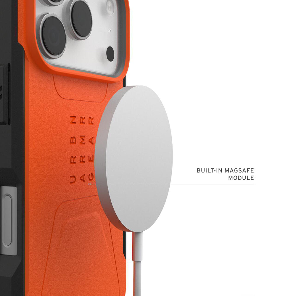 Husa de protectie UAG Civilian LT compatibil cu iPhone 17 Pro Max, Portocaliu