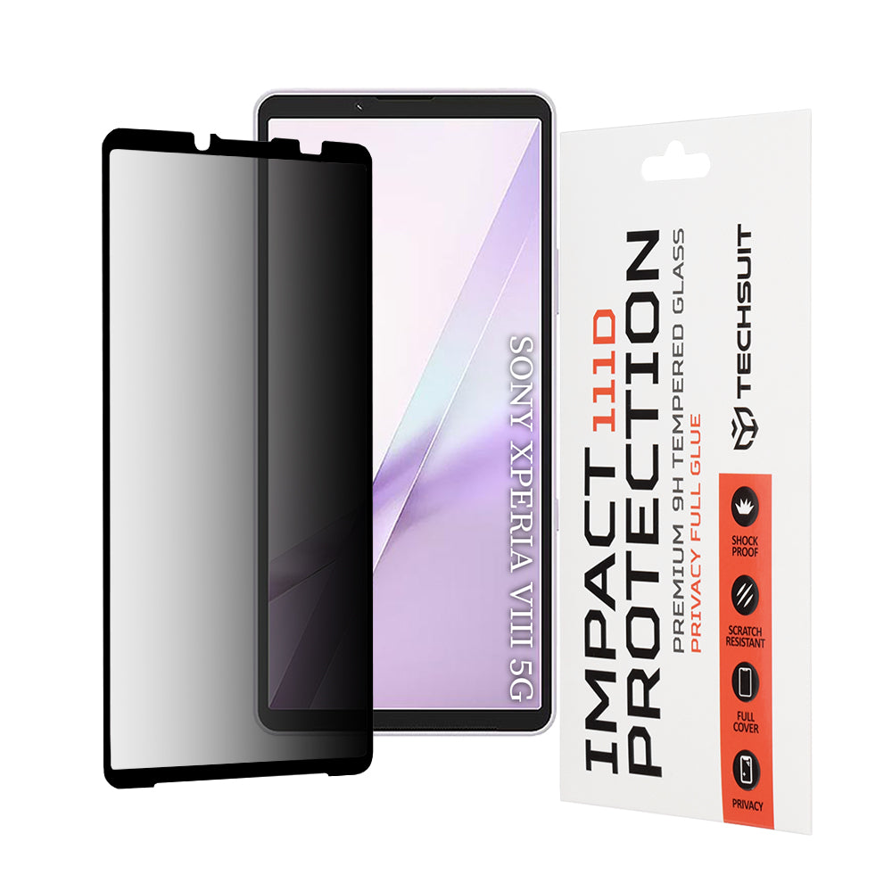 Folie de protectie Techsuit 111D Privacy Full Glue compatibil cu Sony Xperia 10 VIII, Negru