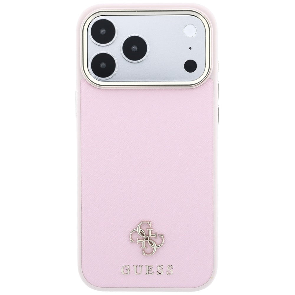 Husa de protectie Guess Saffiano Small 4G compatibil cu iPhone 18 Pro / iPhone 17 Pro, Roz