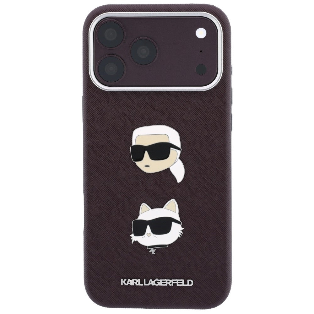 Husa de protectie Karl Lagerfeld Saffiano compatibil cu iPhone 17 Pro Max / iPhone 18 Pro Max, Bordo