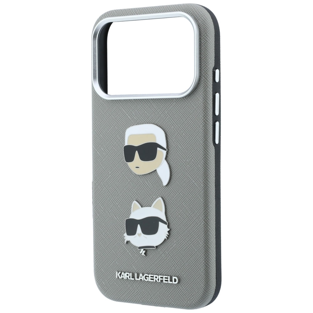 Husa de protectie Karl Lagerfeld Saffiano compatibil cu iPhone 18 Pro Max / iPhone 17 Pro Max, Gri