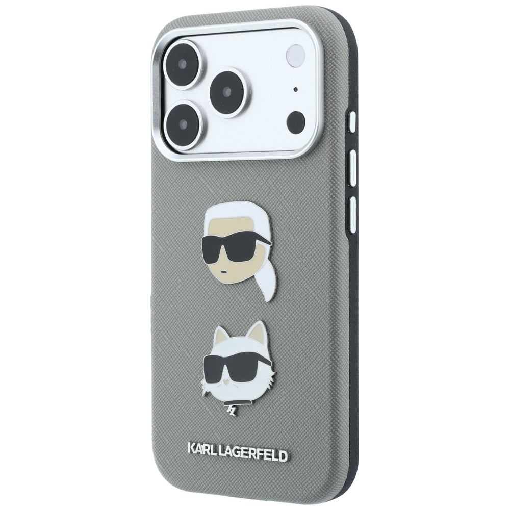 Husa de protectie Karl Lagerfeld Saffiano compatibil cu iPhone 18 Pro Max / iPhone 17 Pro Max, Gri