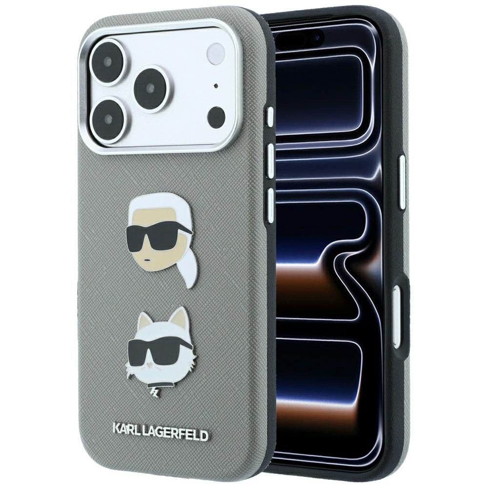 Husa de protectie Karl Lagerfeld Saffiano compatibil cu iPhone 18 Pro Max / iPhone 17 Pro Max, Gri