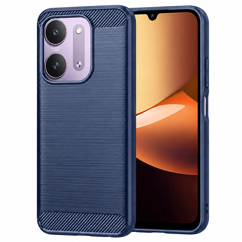 Husa de protectie Techsuit Carbon Silicone compatibil cu Xiaomi Redmi 17C 5G, Albastru