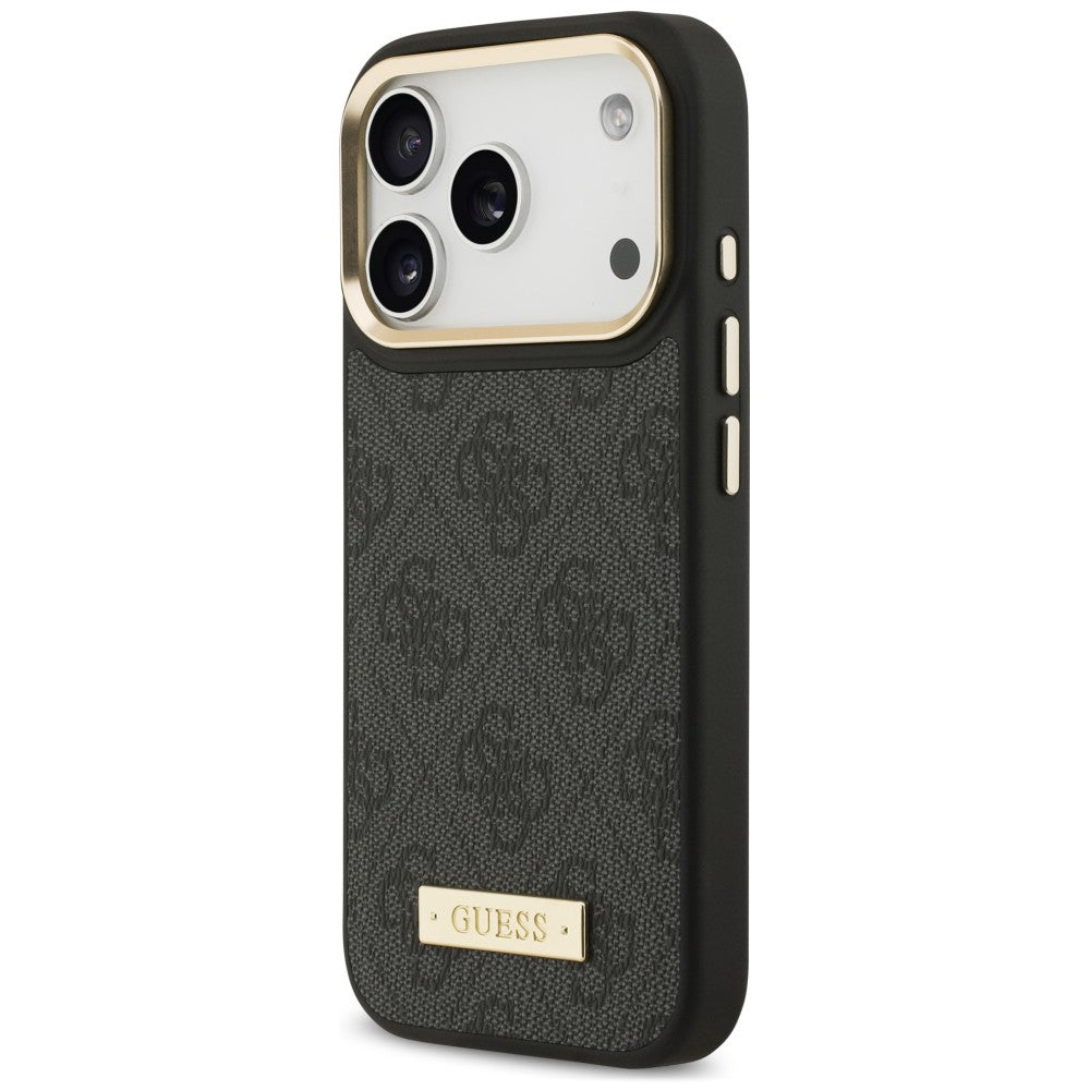 Husa de protectie Guess Hardcase 4G Logo Plate compatibil cu iPhone 18 Pro Max / iPhone 17 Pro Max, Negru