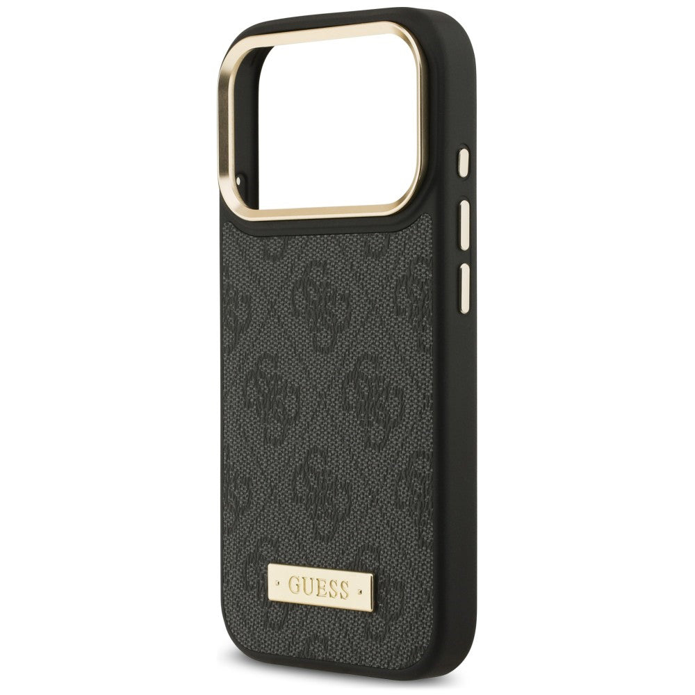Husa de protectie Guess Hardcase 4G Logo Plate compatibil cu iPhone 18 Pro Max / iPhone 17 Pro Max, Negru