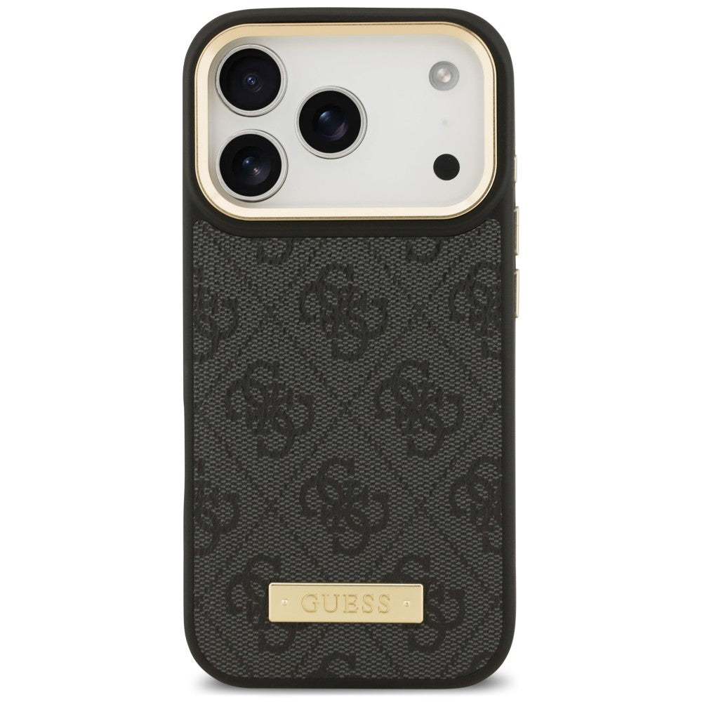 Husa de protectie Guess Hardcase 4G Logo Plate compatibil cu iPhone 18 Pro Max / iPhone 17 Pro Max, Negru