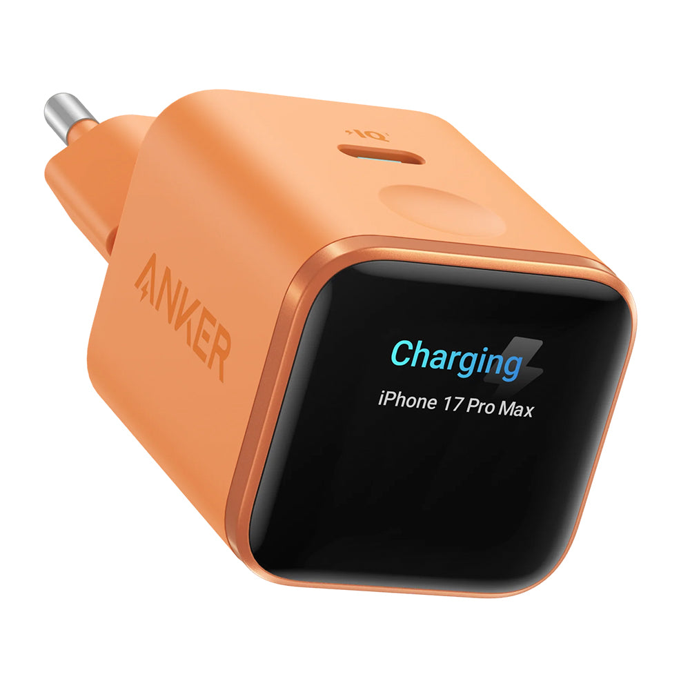 Incarcator Anker (A121DGO1), Type-C, 45W GaN, Fast Charge, Portocaliu