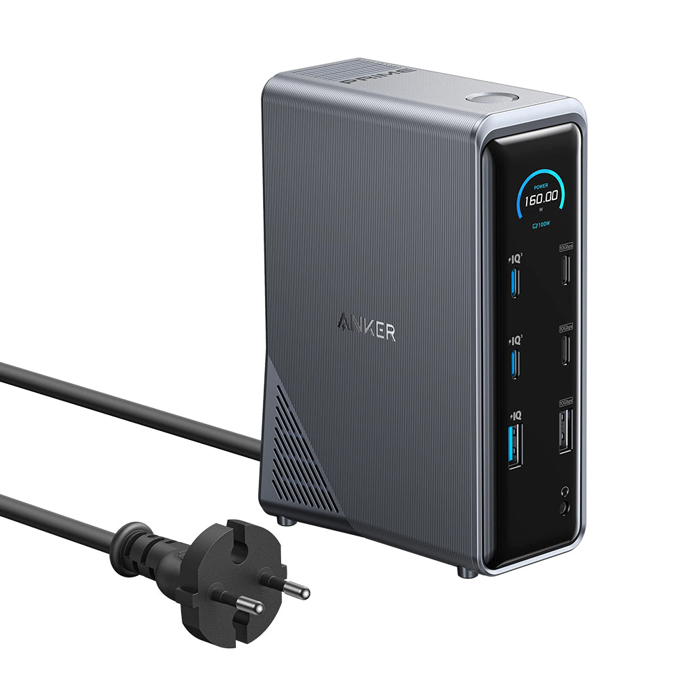 Anker Prime 737 hub (A83B63A1), 14 az 1-ben, 160 W, két 4K-s kijelző, fekete