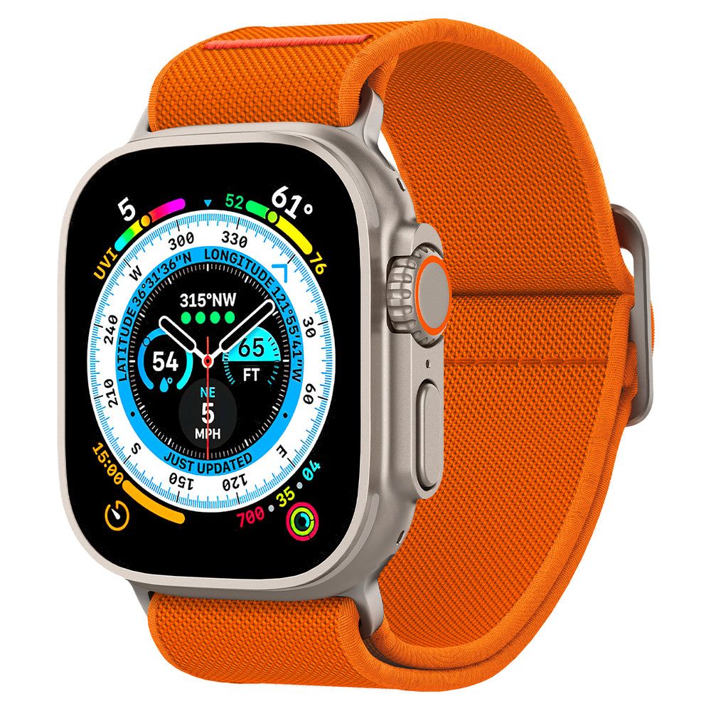 Accesoriu smartwatch Spigen Fit Lite Ultra (AMP05986) compatibil cu Apple Watch 1/2/3/4/5/6/7/8/9/10/SE/SE 2/Ultra/Ultra 2/Ultra 3 (42/44/45/46/49mm), Portocaliu